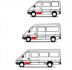 MB Sprinter 95-06 zestaw reperaturek drzwi przednich wysokość 31cm poszycia i korytka lewe i prawe